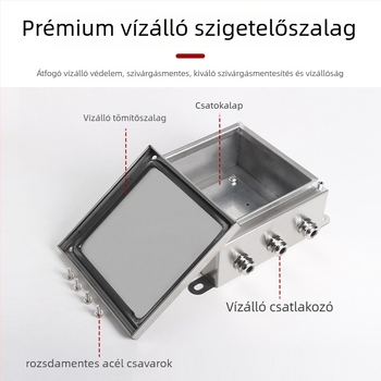 304 rozsdamentes acél IP65 kültéri vízálló csatlakozó doboz, falra szerelhető