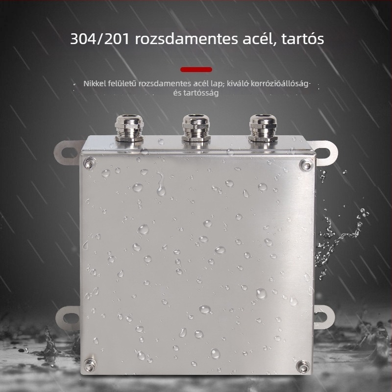 304 rozsdamentes acél IP65 kültéri vízálló csatlakozó doboz, falra szerelhető