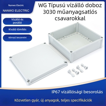 WG típusú ABS vízálló csatlakozó doboz, műanyag, csavaros tömítésű, porálló, beltéri és kültéri elektromos installációkhoz