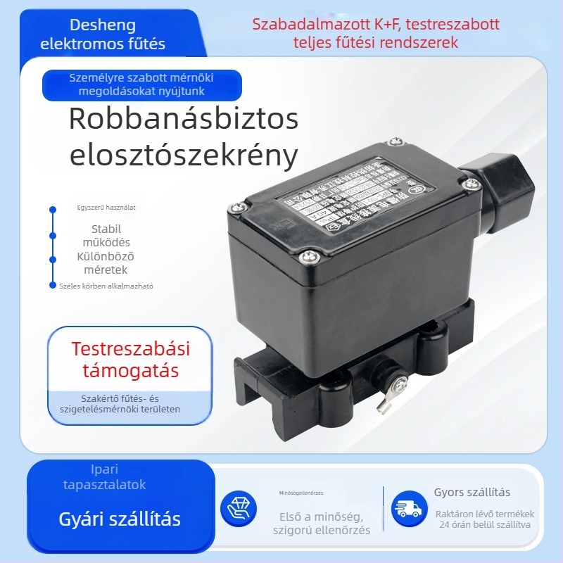 MFS-100-L robbanásbiztos tápegység csatlakozó doboz elektromos hőkövető rendszerhez, IP66, mérnöki műanyag ház, falra szerelhető
