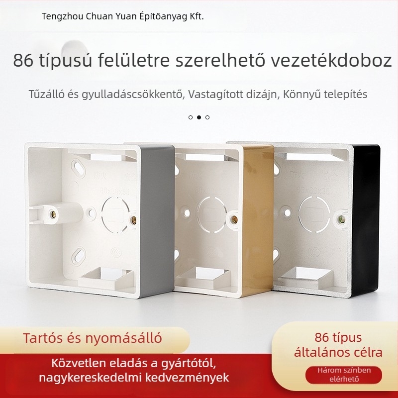 86-os típusú felületre szerelt kapcsoló- és dugalj doboz – ultra vékony alap