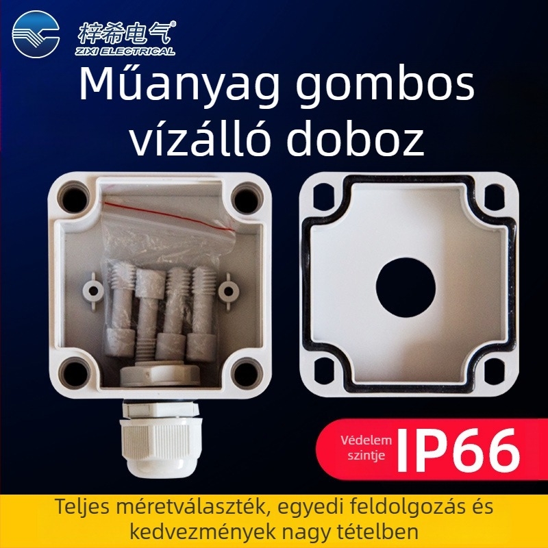 Műanyag gombos doboz ZX-AGS, vízálló, ZIXI ELECTRICAL