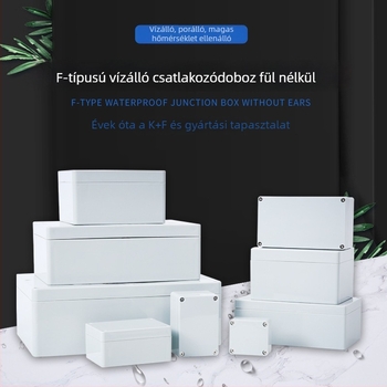 F sorozat vízálló csatlakozódoboz, műanyagból, tömített, kábelátvezetésre