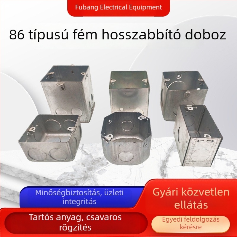 86-típusú galvanizált fém csatlakozódoboz felületi és rejtett szereléshez