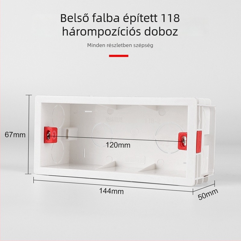 Benyou Univerzális kapcsoló- és aljzatbekötő doboz, típus 118/86, 1–4 pozíció