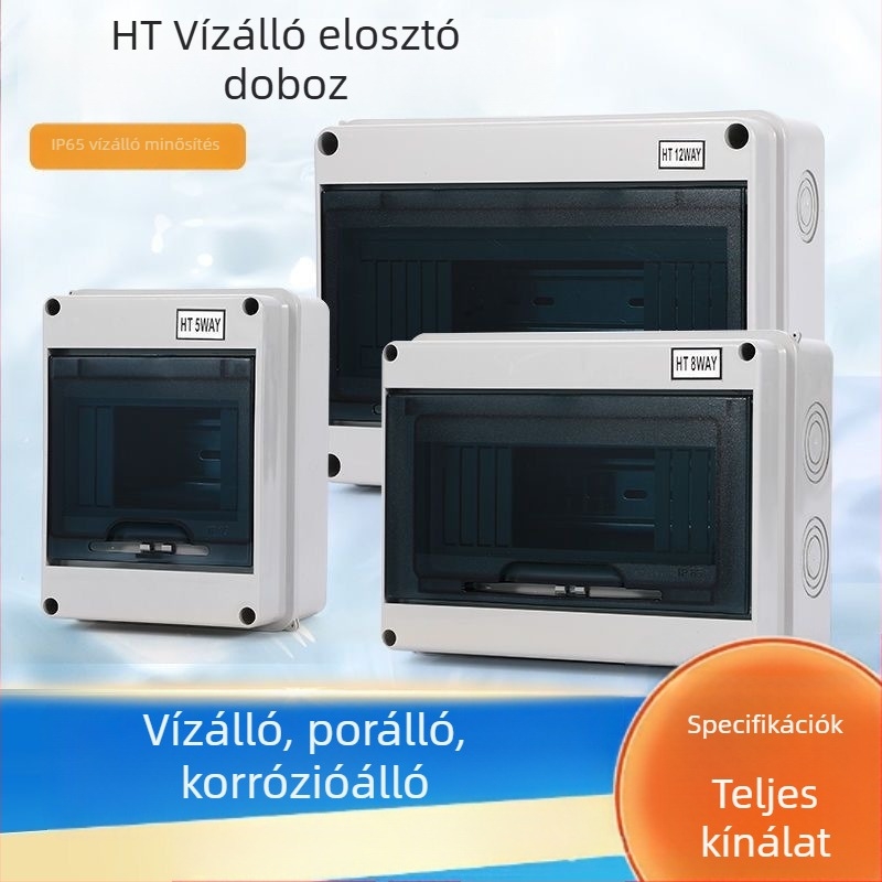 Vízálló elosztódoboz üres világító rekesszel otthoni használatra, alacsony feszültségű elektromos kapcsolódoboz, IP65 védelem