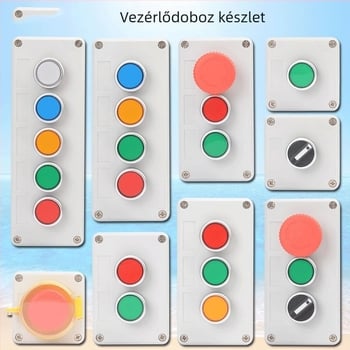 LA37 LA38 Gombkapcsoló vezérlődoboz vészleállítással, vízálló gombnyomó–indikátor doboz, műanyag elektromos doboz