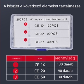 250 darab nylon krimp sapka gyors csatlakozóterminálhoz, zárt terminál LED világításhoz