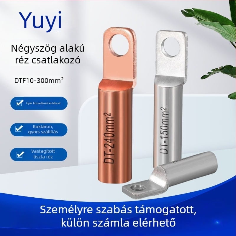 DTF10-300 Réz átmeneti terminál, négyszögletes fej, levegőnyílásos, RoHS