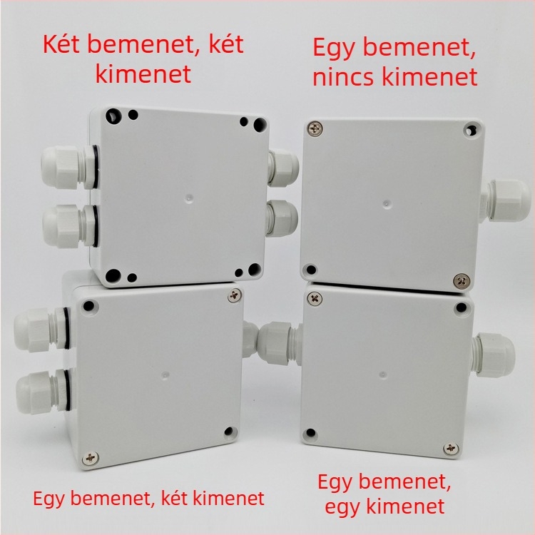Kültéri vízálló elosztó doboz terminállal, 83×81×56 mm, 1 bemenet és 2 kimenet