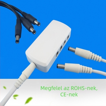 DC5521 8-portos tápegység elosztó doboz LED világításhoz 2.1×5.5 mm csatlakozóval