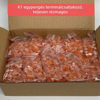K1 ónozott réz telekommunikációs terminál, egy pengés, vastított, GB szabvány, hálózati és telefonkábelekhez, 200 db csomagolásban