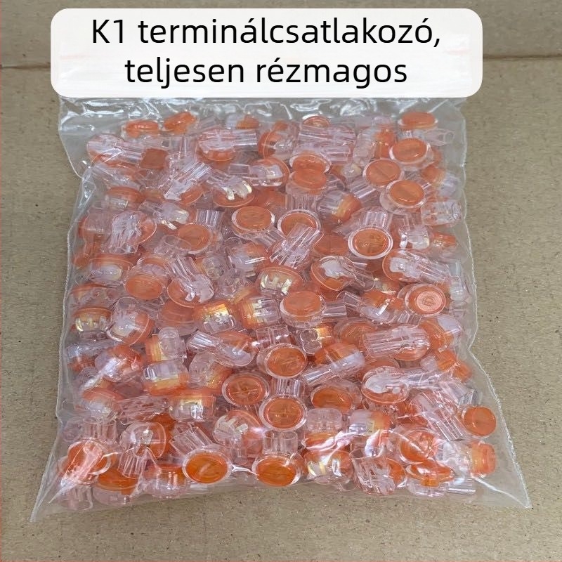 K1 ónozott réz telekommunikációs terminál, egy pengés, vastított, GB szabvány, hálózati és telefonkábelekhez, 200 db csomagolásban