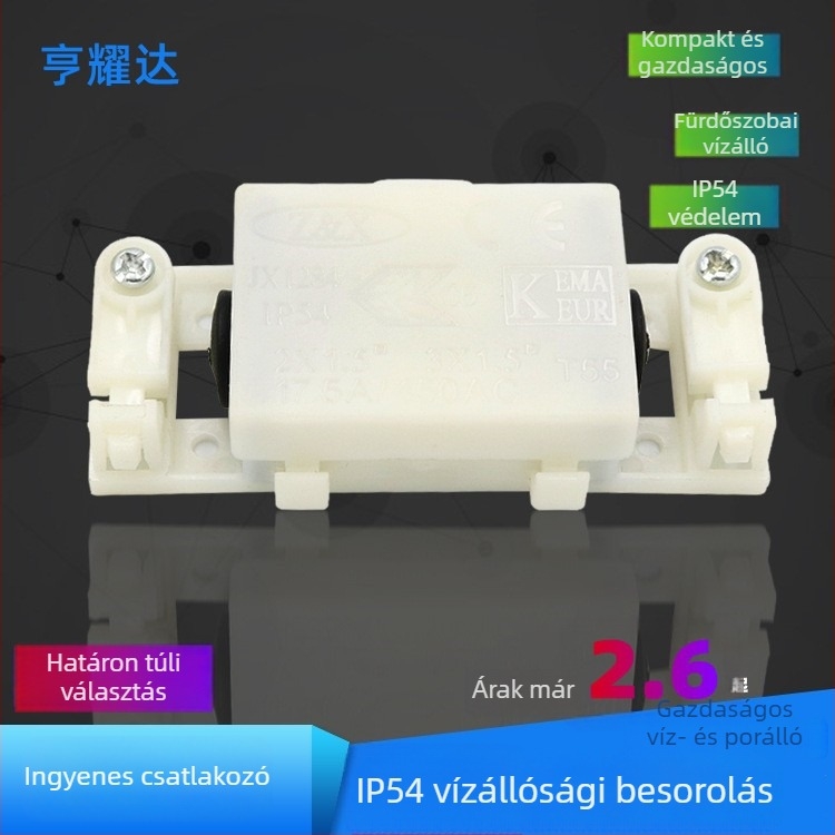 Ultra vékony LED fürdőszobai vízálló doboz, IP54, PA10, háromterminálos, fehér