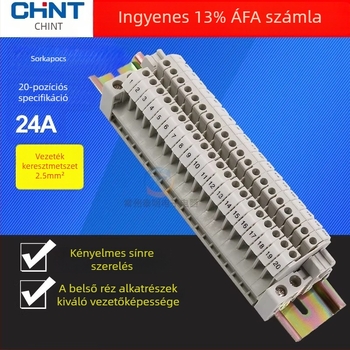 CHNT UK2520 vezetékelosztó doboz, kombinált panelcsatlakozó, 20 pozíció