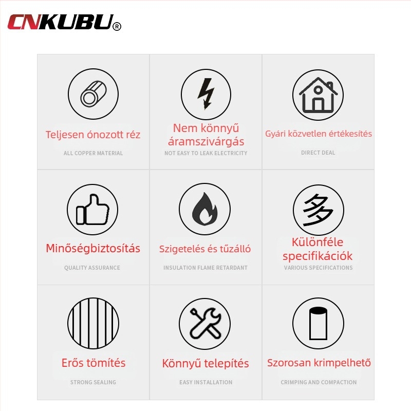 200 db RV-típusú hidegpréselésű terminál készlet előre szigetelt vezetékvégekkel