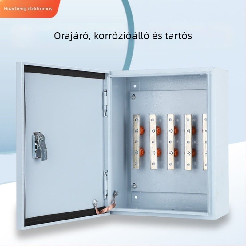 Réz sínel elosztó doboz JXF1, rögzített telepítés, 4/5 áramkör, 1 sor, 50 A