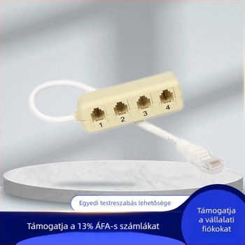 Anfangpu hálózati kábel–telefonvonal adapter RJ45–RJ1, 4-pontos telefon interfész