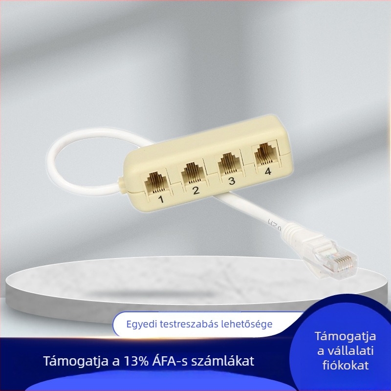 Anfangpu hálózati kábel–telefonvonal adapter RJ45–RJ1, 4-pontos telefon interfész