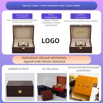Óradoboz, luxusfa kivitelű nyitható fedéllel, modell Mby51, fa + sprayfestés, ajándék- és ékszercsomagolás