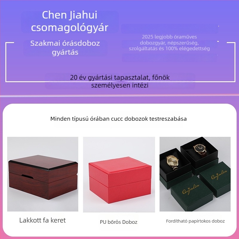 Óradoboz, luxusfa kivitelű nyitható fedéllel, modell Mby51, fa + sprayfestés, ajándék- és ékszercsomagolás