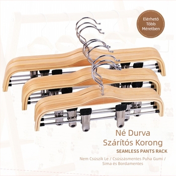 Fa nadrágakasztók klipekkel, modern minimalista kialakítás (Anyag: Fa; Stílus: Modern egyszerű; Márka: Más; Nincs logó)