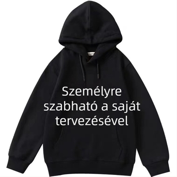Kapucnis pulóver, hímzett reklámlogóval, 50% pamut, hosszú ujjak, oldalsó zseb