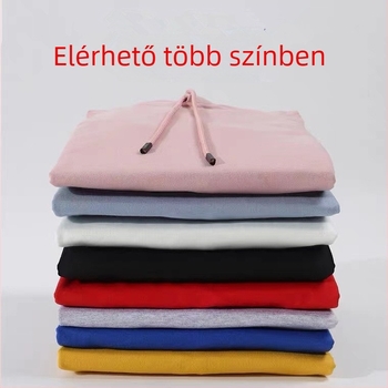 Kapucnis pulóver, hímzett reklámlogóval, 50% pamut, hosszú ujjak, oldalsó zseb