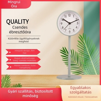 Fém asztali óra, minimalistikus skandináv stílus, kvarc mozgás Aishida mechanizmussal, elemes