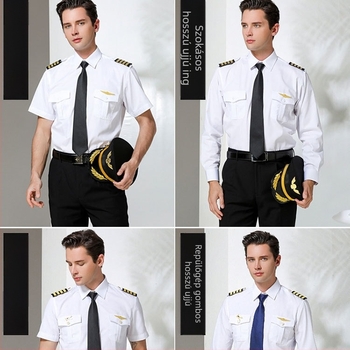 Férfi pilóta egyenruha-ing, pamut, 50% pamut, nedvesség-elvezető, Nyár 2022
