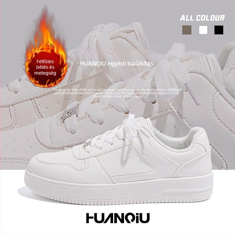 Magasságot növelő sneakers uniszex, műbőr felsőrész, plüss belső, fűzőzárás, injekciós formájú talp