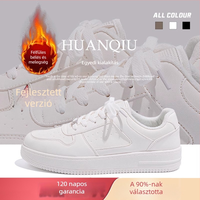 Magasságot növelő sneakers uniszex, műbőr felsőrész, plüss belső, fűzőzárás, injekciós formájú talp