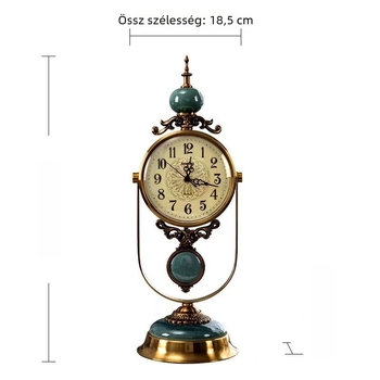 Asztali óra – analóg mutató, GMT funkció, Overlord mozgás, fém tokozás, elemmel működik