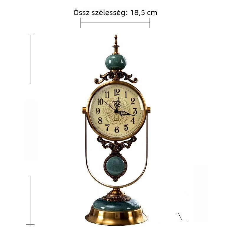 Asztali óra – analóg mutató, GMT funkció, Overlord mozgás, fém tokozás, elemmel működik