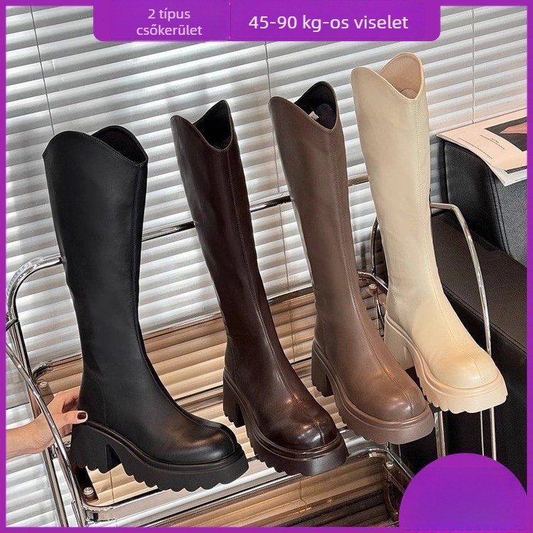 Lovaglócsizma: felső rész mikroszál, kerek orr, középmagas sarok 3–5 cm, magas szár