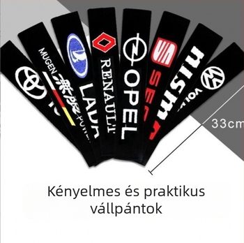 Autóbiztonsági öv vállpárna – hosszított belső dizájn, rendkívül puha és vastag, 100% pamut; súly 50 g; logó nyomtatás elérhető; testreszabható