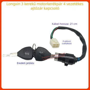 Zongshen Loncin motorkerékpár háromkerekű gyújtáskapcsoló, 4 vezetékes kulcskapcsoló, energiazár 150/200/250/300