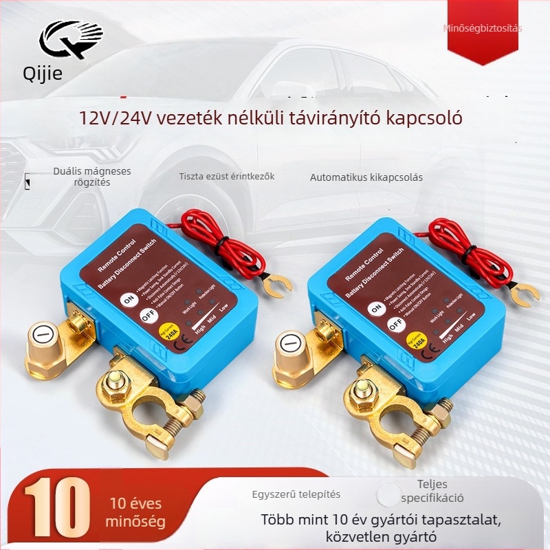 Qi ji 12/24V vezeték nélküli kapcsoló tiszta ezüst érintkezésekkel, generátorokhoz, áramtalanító funkció