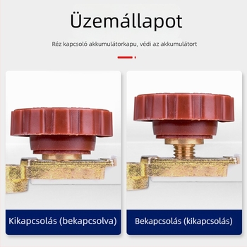 Universális teherautó akkumulátor leválasztó kapcsoló tiszta réz terminálokkal, terminál-klipszekkel és vastagított fő összekötőkábellel