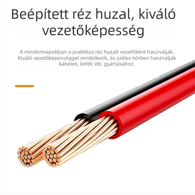 Rézmagos krokodilcsipesz vezeték gumírozott burkolattal, diákok fizika- és elektromos kísérleteihez
