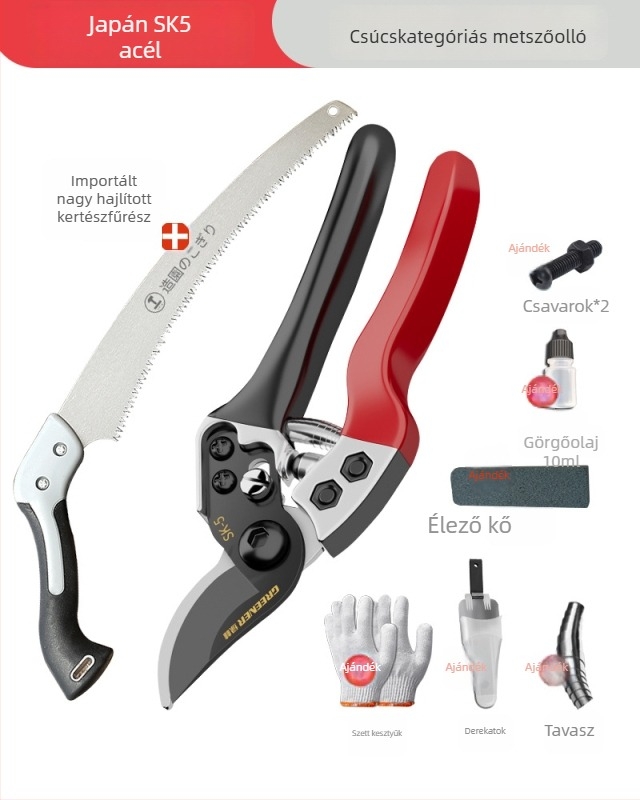 SK5-ös acél gyümölcsfa metszőolló – kertre használható