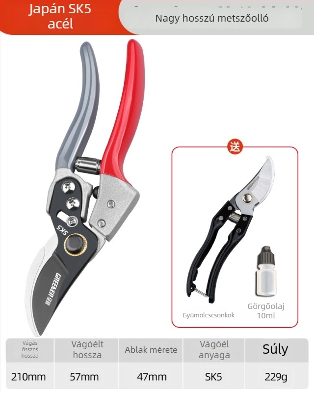 SK5-ös acél gyümölcsfa metszőolló – kertre használható