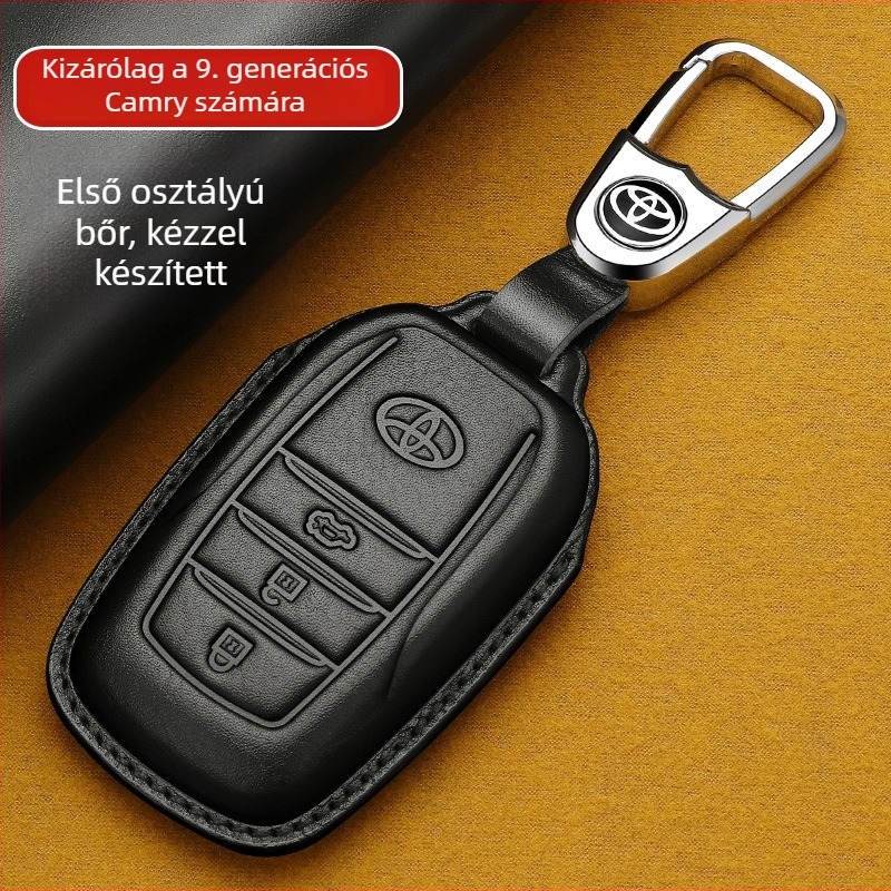 Toyota Camry 2024 (8–9. generáció) bőr kulcstartó tok – Goldie Road, tehénbőr, trend stílus