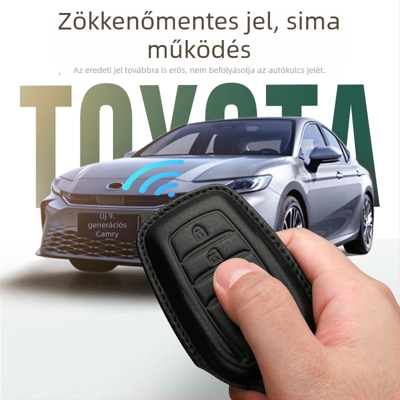 Toyota Camry 2024 (8–9. generáció) bőr kulcstartó tok – Goldie Road, tehénbőr, trend stílus