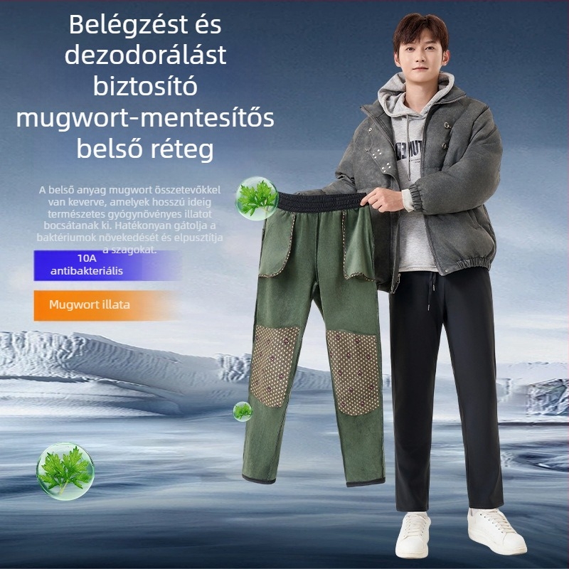 téli túranadrág fleece béléssel és térdvédővel, férfiak és nők számára, karcsú szabás, középmagas derekú, poliészter