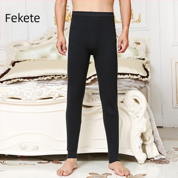 Férfi termikus alsó nadrág, 100% pamut, meleg, egyetlen rétegű, közepes vastagságú anyag 161–180 g/m2
