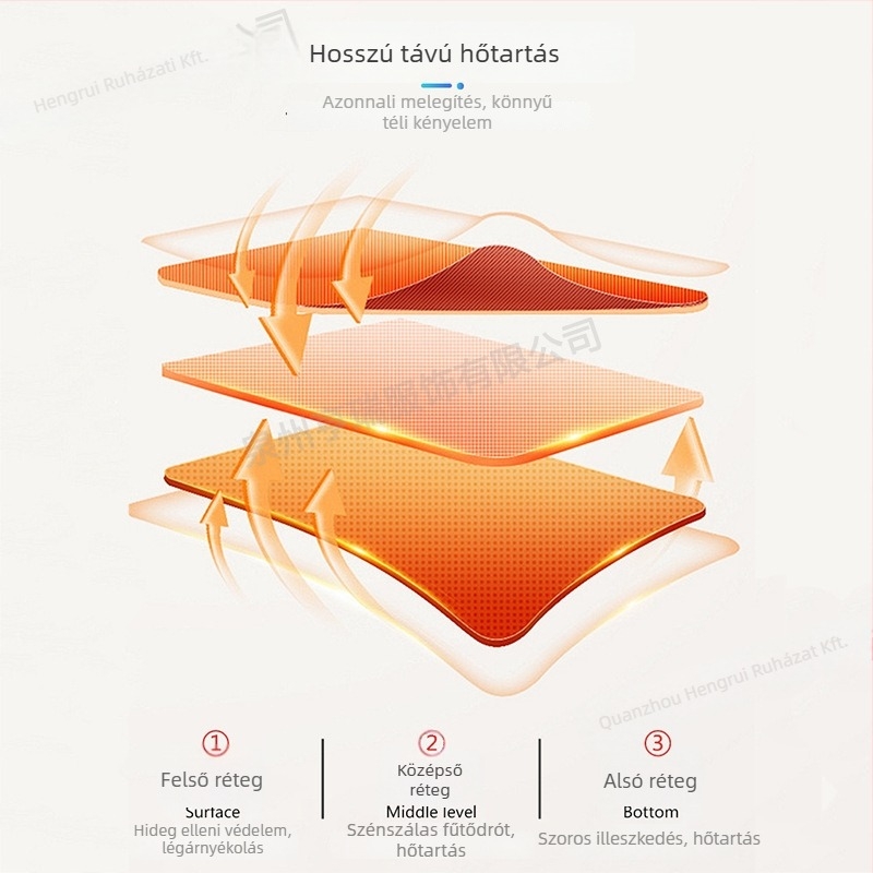 Férfi elektromos fűtésű nadrág, háromfokozatú nyolc zónás fűtéssel, magas derékkal, egyenes szabású, külső poliészter anyagú, bélés poliészter, téli viselethez