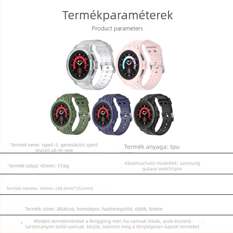 Átlátszó sportos szíj a Samsung Galaxy Watch5 Prohoz, 45 mm