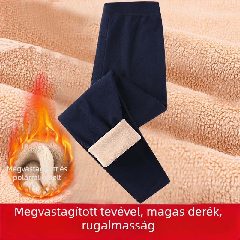 Férfi téli vastag fleece-béléses termo nadrág, deréktámasz és térdvédő