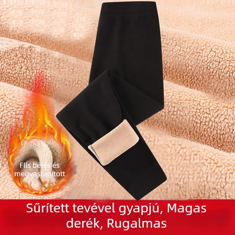 Férfi téli vastag fleece-béléses termo nadrág, deréktámasz és térdvédő